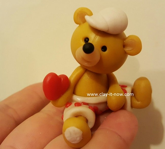 bear with love, cute bear,clay tutorial, best homemade clay, cold porcelain clay tutorial - 1